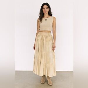Patricia Wolf Lambskin Suede Maxi Skirt
